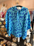 Blue Animal Mock Neck