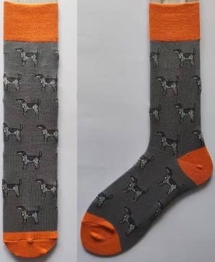 Grey/Orange Tennessee Smokey Dog Socks
