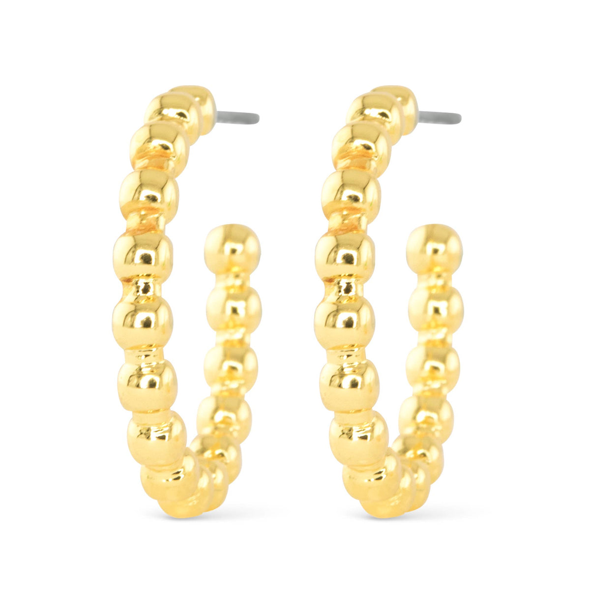 Gold Beaded Hoop Earrings