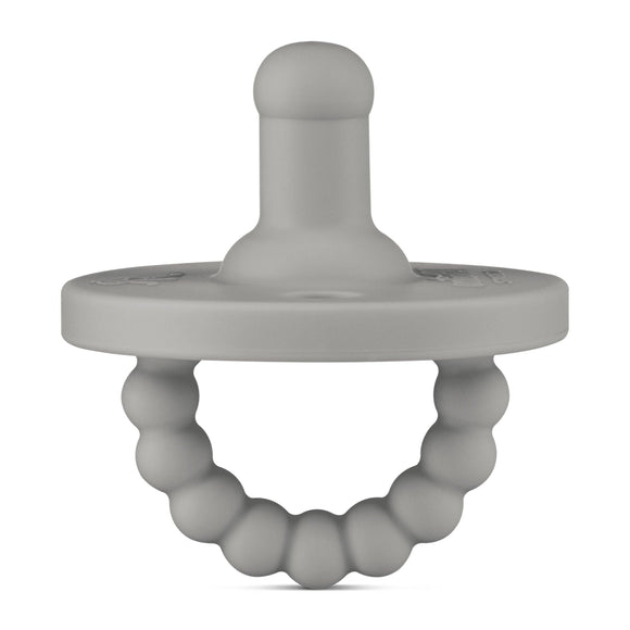 Cutie PAT Round (0-24m) Pacifier + Teether: Slate
