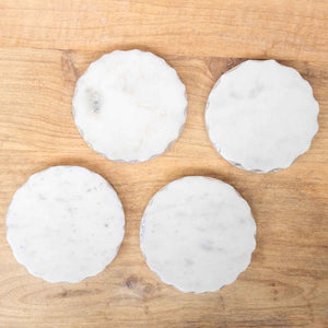 Ferrara Round Marble Coasters  4x4 Set of 4