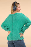 Washed OS Sweater Pullover Top