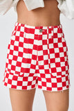 Orange checkerboard shorts