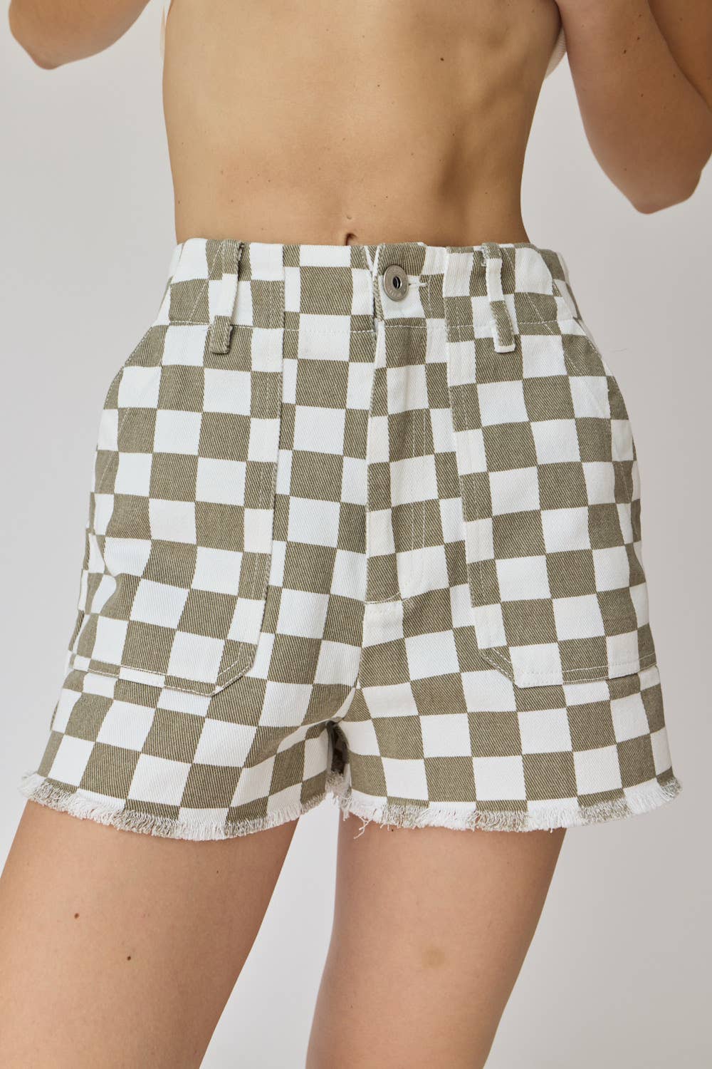 Orange checkerboard shorts