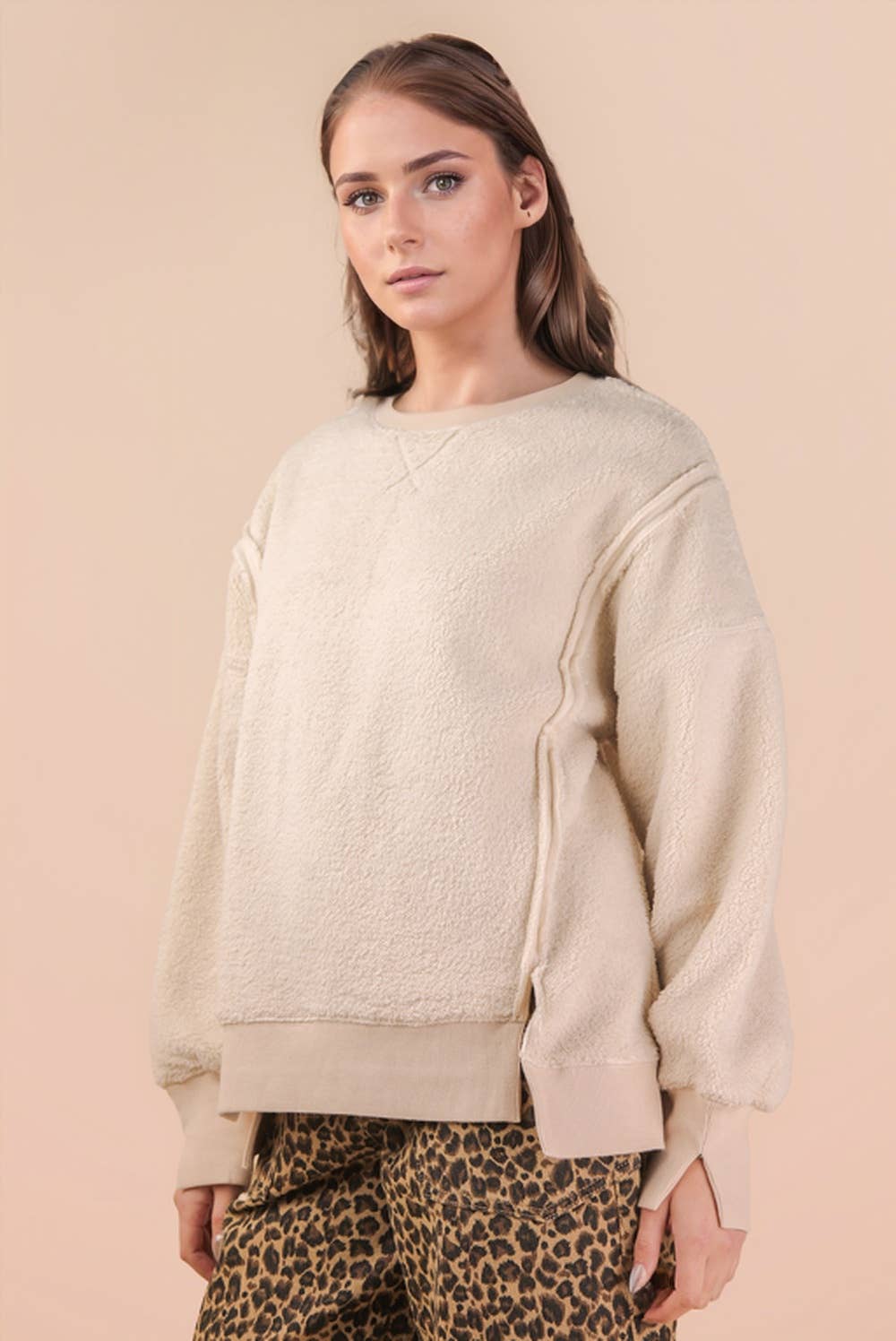 Oversized Fleece Top: