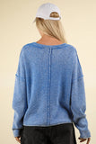 Washed OS Sweater Pullover Top
