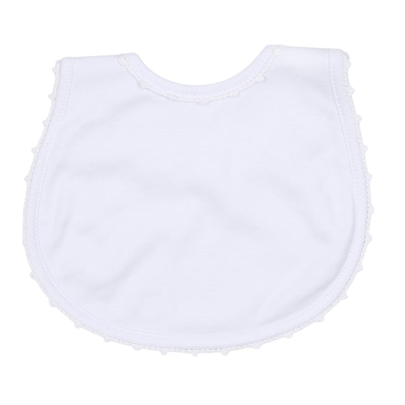 Baby Joy Bib with WH Crochet Trim: One Size