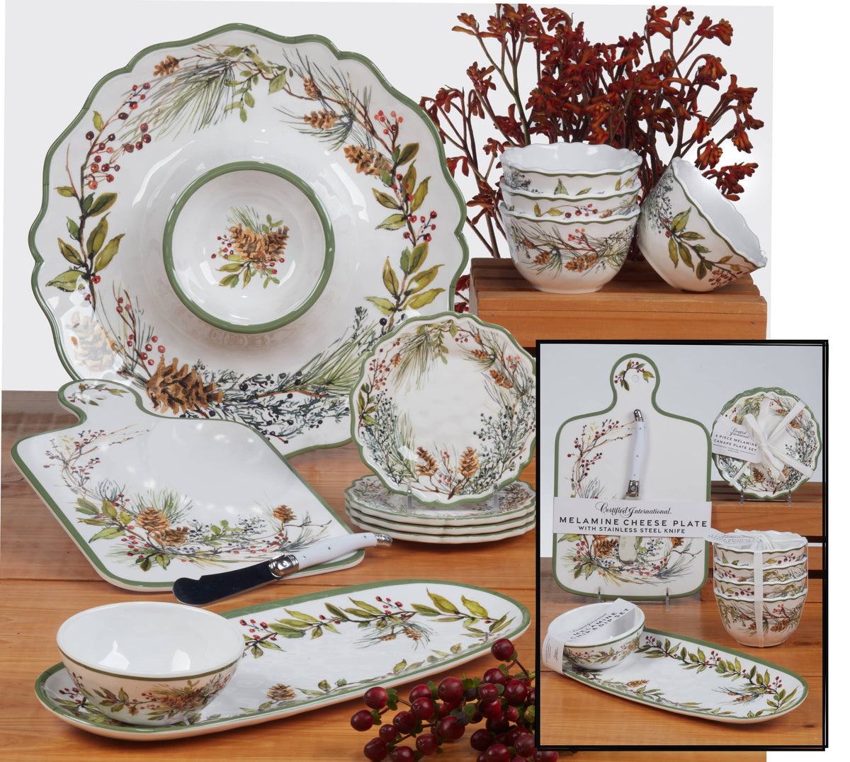 Winters Forest Canape Plate Gift Set