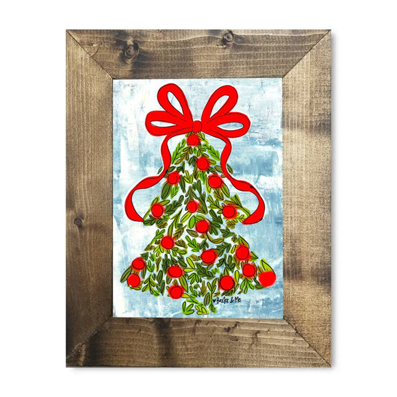 Holly Berry Christmas Tree Framed Art: 8