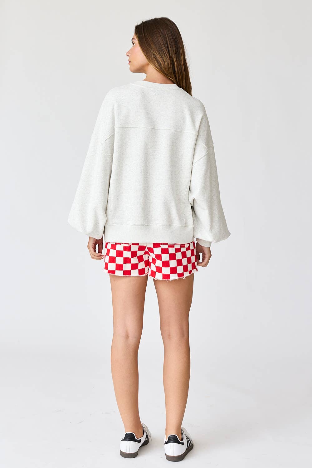 Orange checkerboard shorts