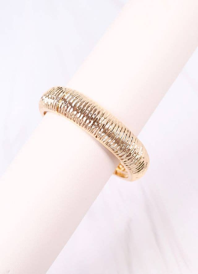 Danny Ribbed Stretch Bracelet GOLD: Default