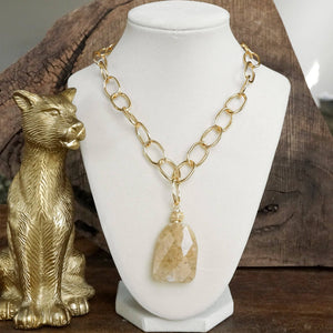 Statement Natural Stone Chain necklace: Natural