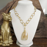 Statement Natural Stone Chain necklace: Natural