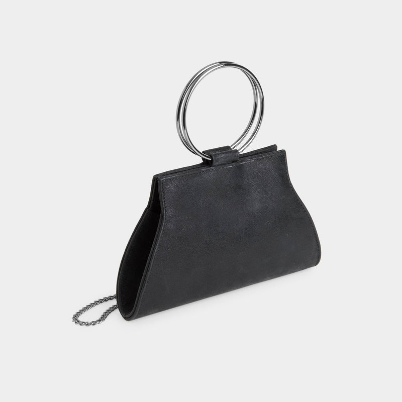 Lucy Shimmer Wristlet: Black