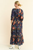 DD Floral 3/4 SL Maxi Dress