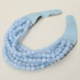 Marbled Faceted Ball Beaded Multi Layered Faux Leather Magnetic Necklace: Gray,Light