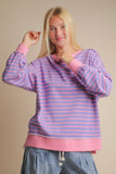 Stripe Comfy Casual OS Knit Top