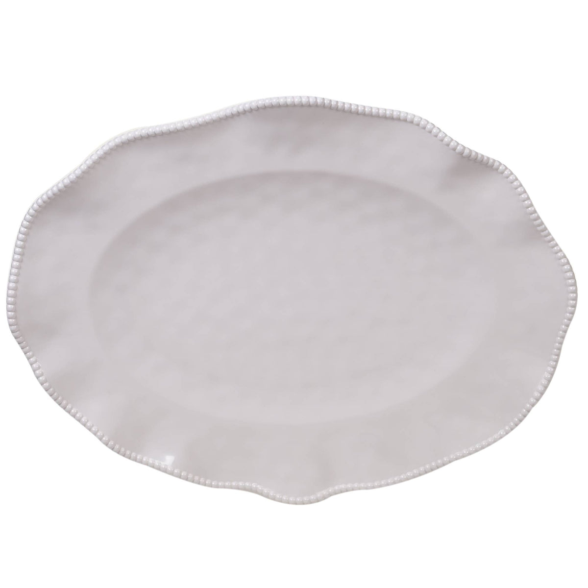 Perlette Cream Melamine Oval Platter 18 in  x 13.5 in