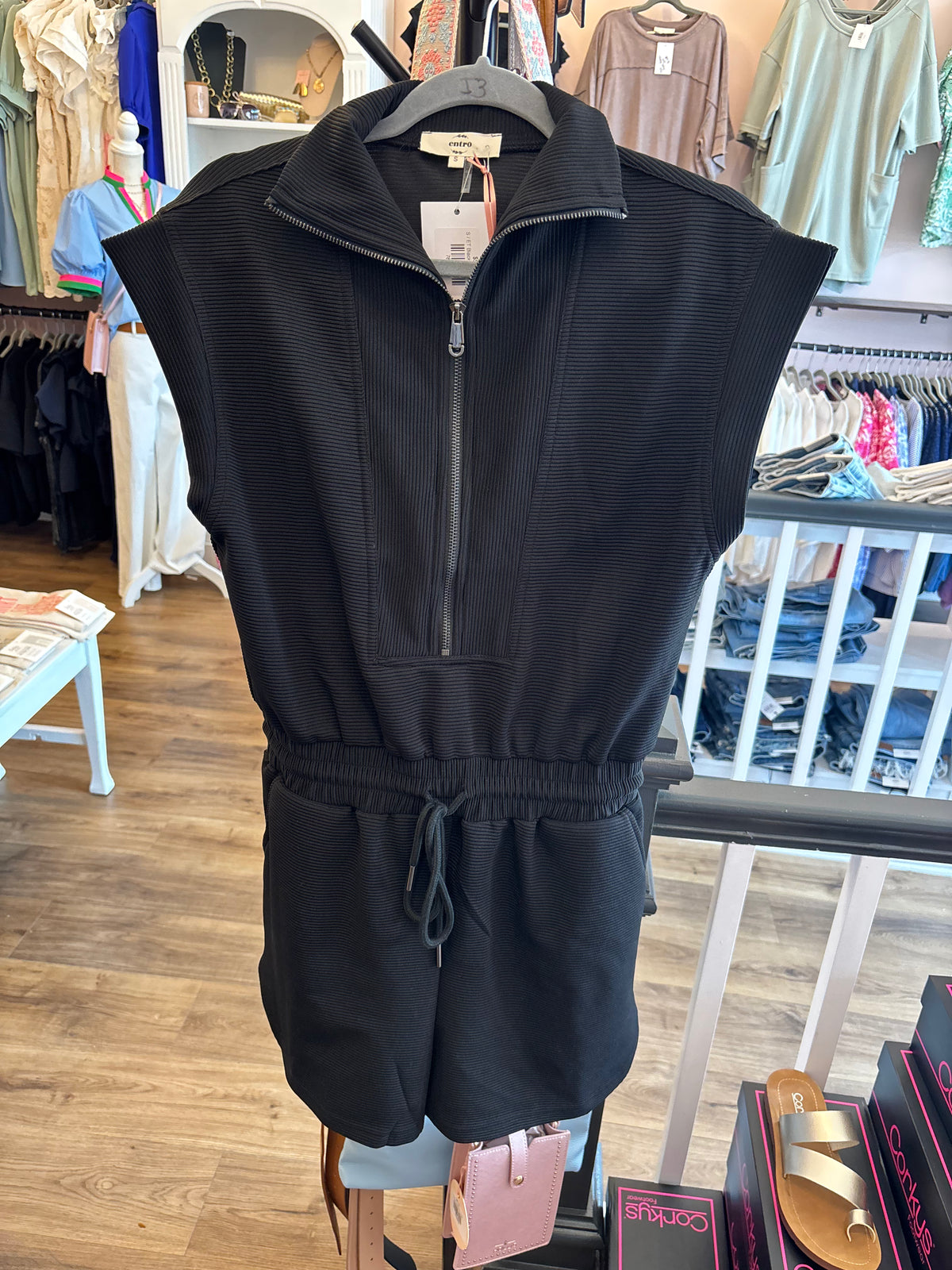 ET Black Textured romper
