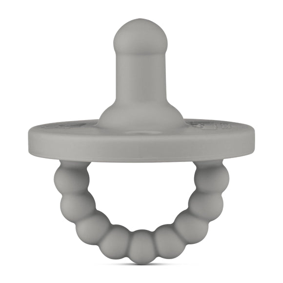 Cutie PAT Round (0-6m) Pacifier + Teether: Slate