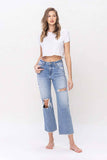 HIGH RISE DISTRESSED CROP DAD JEAN T5838: WHOA / 24