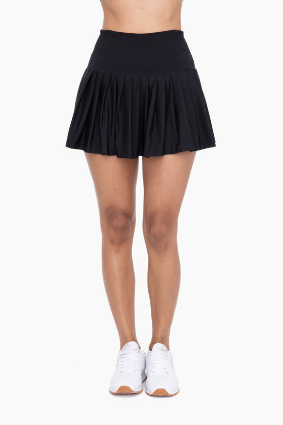 Pleated Tennis Skort Black