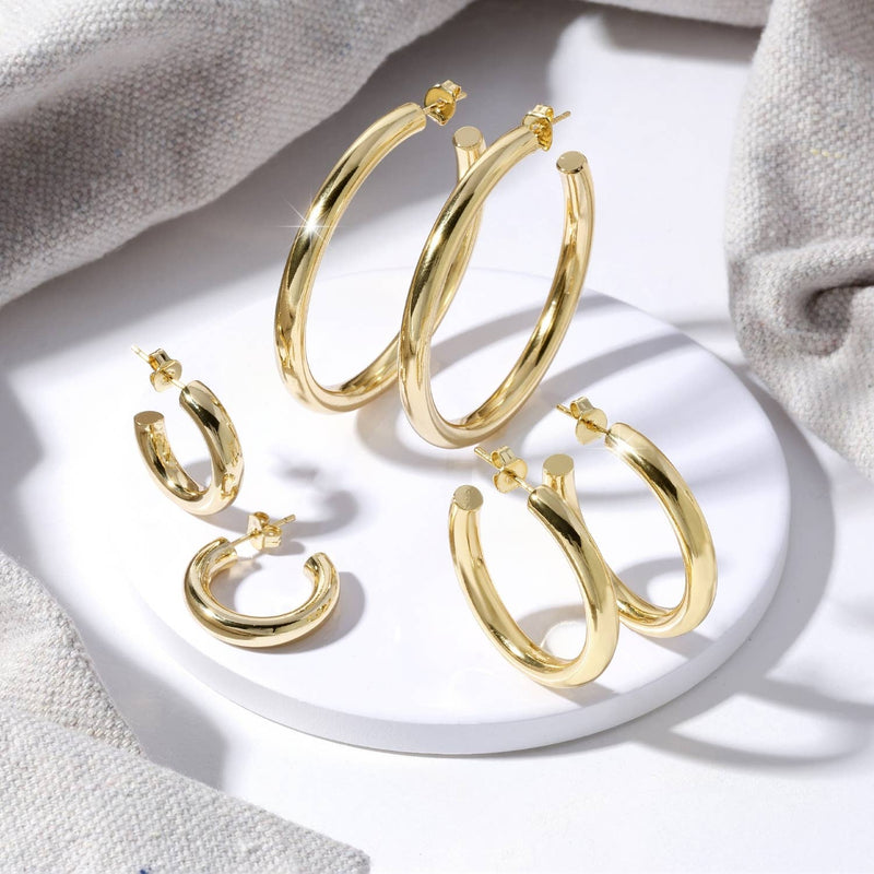 The Perfect Hoop Earrings: Gold / 1.2"