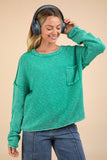 Washed OS Sweater Pullover Top