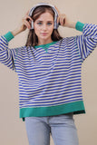 Stripe Oversized Top GREEN/BLUE