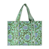 Cotton Block Print Tote Bag- Small & Large: Small