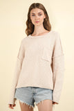 Washed OS Sweater Pullover Top