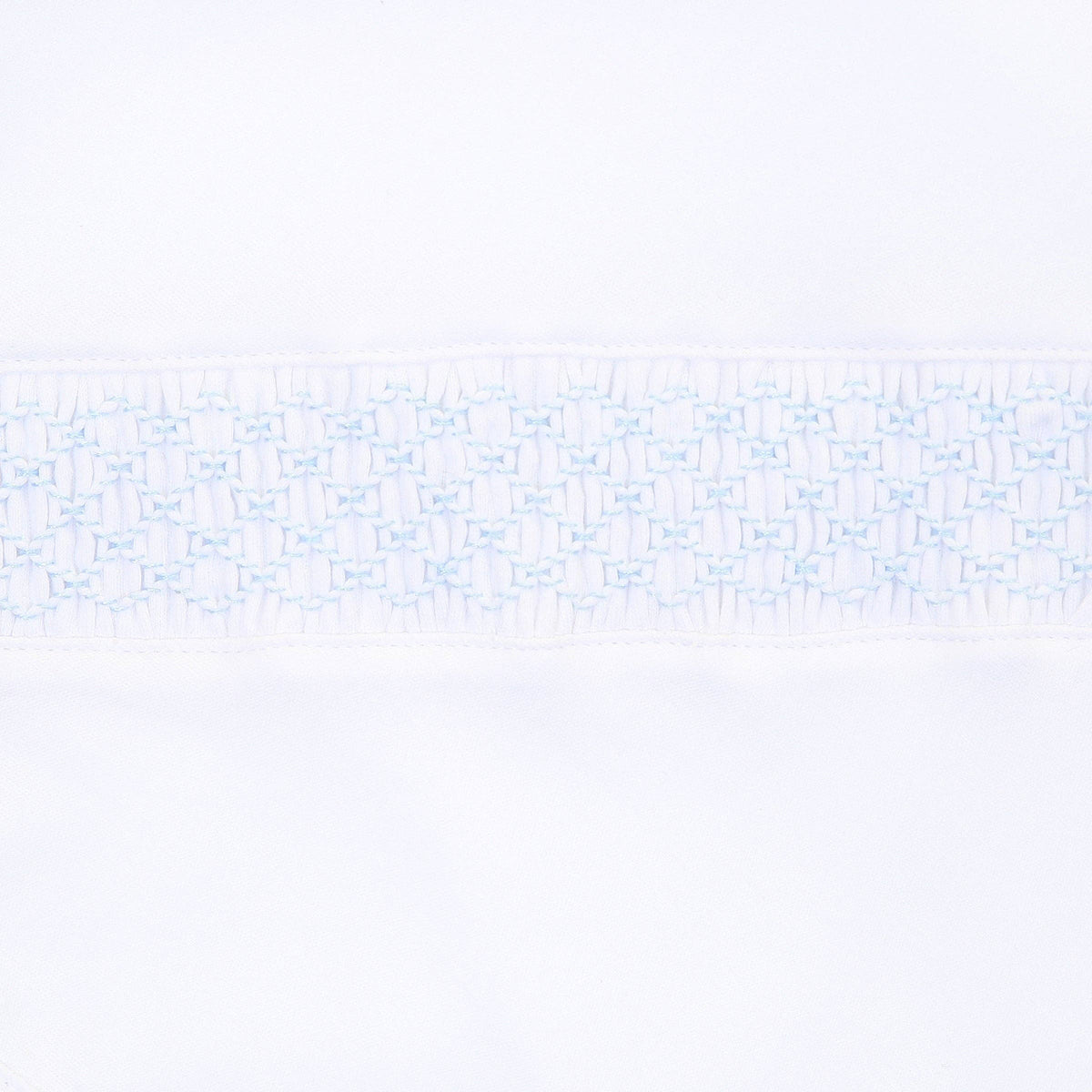 Solid Essentials White Blue Smocked Gown: Preemie