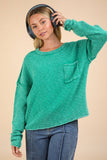 Washed OS Sweater Pullover Top
