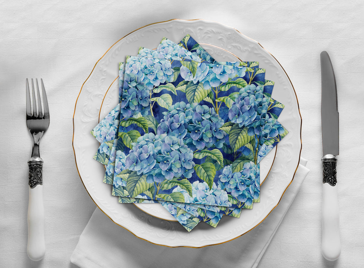 Blue Hydrangea Napkins  Lunch
