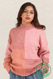 OS Color Block Cozy Knit Sweater