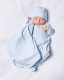 Essentials Solid Blue Footie: Newborn / Blue