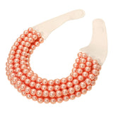 Multi Layered Pearl Beaded Collar Magnetic Necklace: Cream