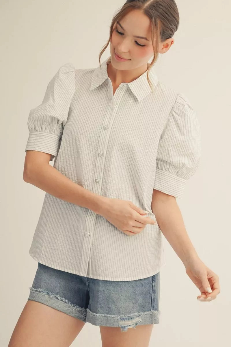 JD White Stripe Puff BU