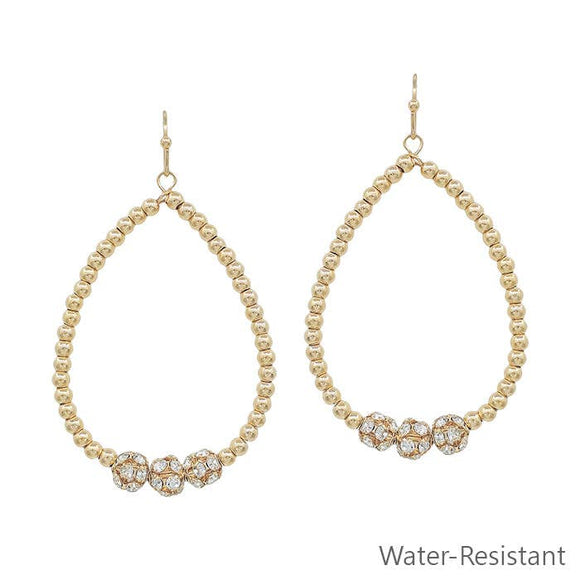 Water Resistant Beaded Hoop with Pave Beaded Accent 2