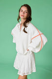 White/Orange Sweatshirt