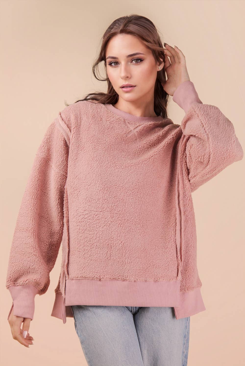Oversized Fleece Top: