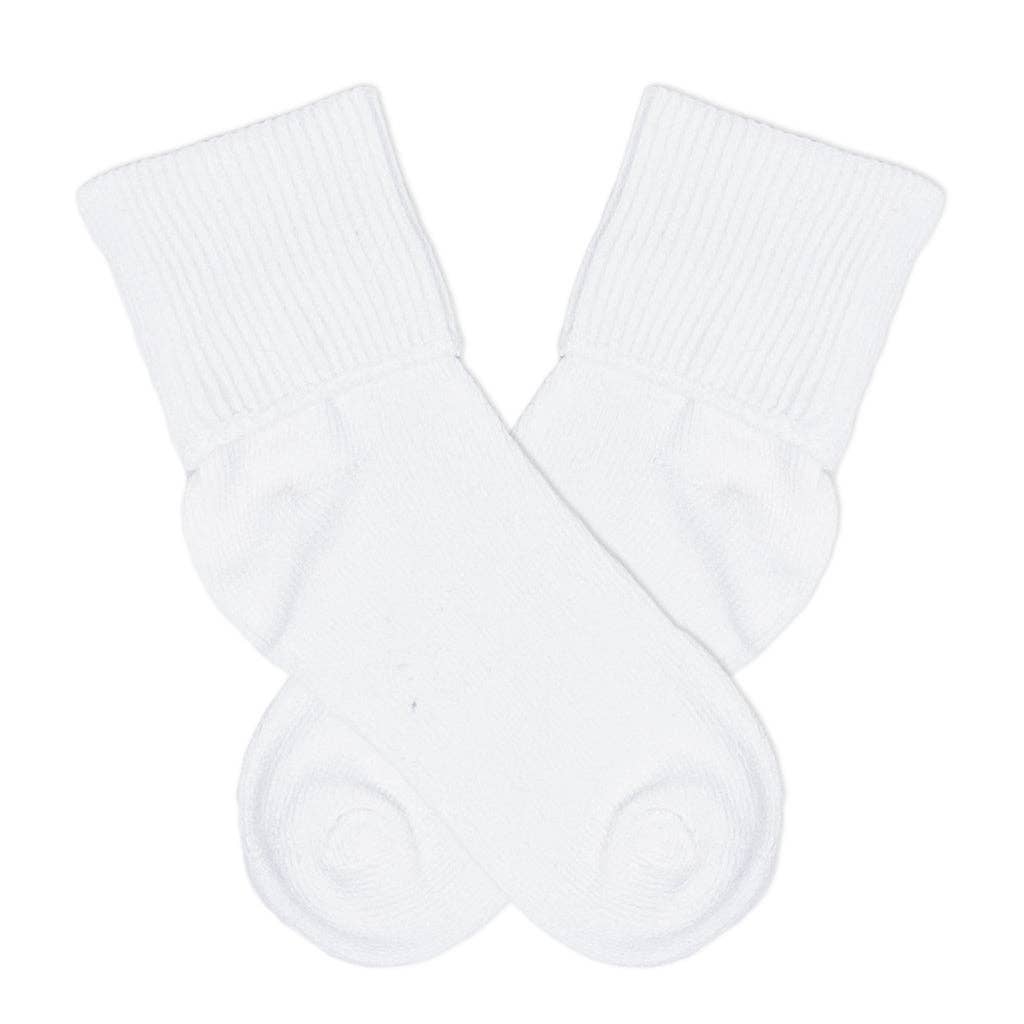 White Fold Over Socks: Newborn