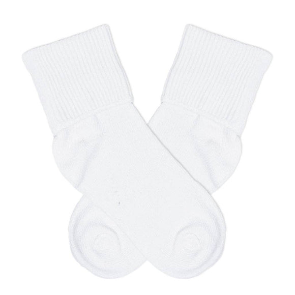 White Fold Over Socks: Newborn