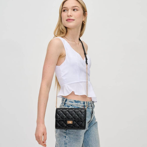 Winona Quilted Crossbody Black