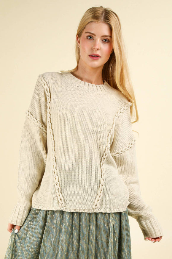 Chunky Braid OS Sweater