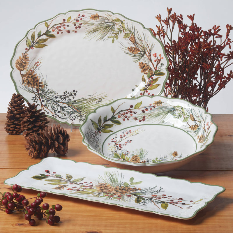 Winters Forest Melm Large Serving Bowl