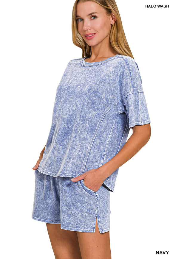 WASHED SHORTS SET