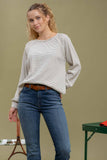 STRIPED RAGLAN TOP IVORY