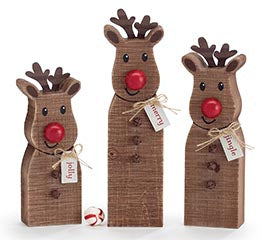 SHELF SITTER WOOD POST RUDOLPH