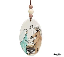 ORNAMENT OVAL HOLY FAMILY